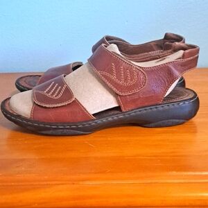 Josef Seibel brown leather sandals size 10